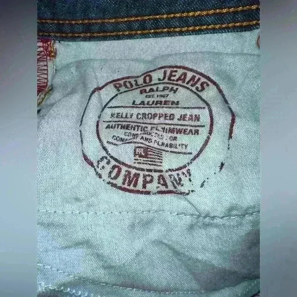 Polo Ralph Lauren Kelly Cropped Jeans Size 12 Blue Mid Rise Medium Wash - Picture 4 of 5